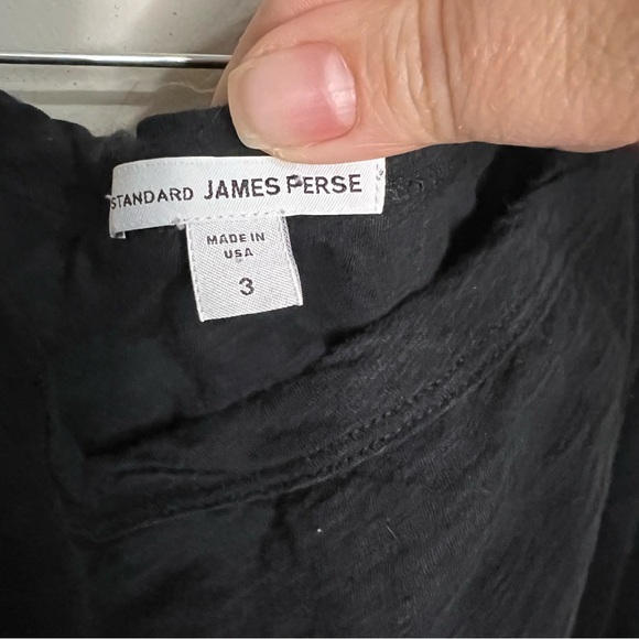 Standard James Perse Bateau Neckline Black Mini Scrunch T-Shirt Lagenlook Dress - Picture 5 of 7